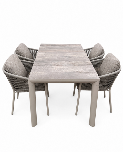 Siena Garden Merano/Silva 160 cm 5-delige dining tuinset 