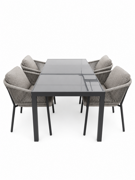 Siena Garden Merano/Palermo 160 cm 5-delige dining tuinset 