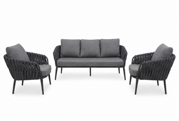 Barths Torino loungeset 3-delig - Antraciet