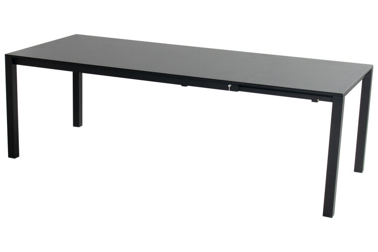 Hartman Matteo Uitschuifbare Tuintafel - Aluminium - Zwart - 180/250x100x74 cm