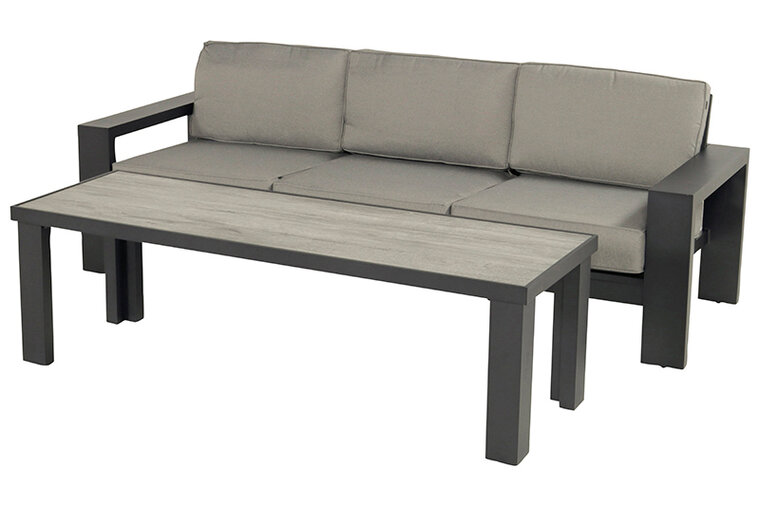 Hartman Titan 3-zitsbank - Aluminium - Grijs - 243x85x80cm