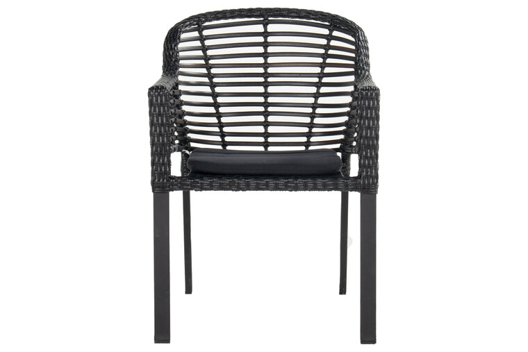 Hartman Patricia Dining Tuinstoel - Wicker - Zwart - 59x67x84cm