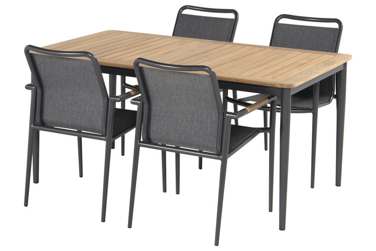 Hartman Silencio Dining Tuintafel - Aluminium - Antraciet - 160x90x75cm