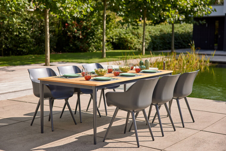 Hartman Silencio Aluminium Dining Tuintafel - Teak - 220x100x75cm