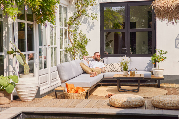 Hartman Vilette Hoek Loungeset (incl tafel) Set - Aluminium - Antraciet