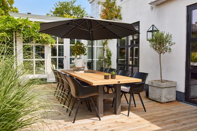 Hartman Shadowflex Zweefparasol 300CM Royal Grey Incl. kruisvoet excl. vulvoet SHOWMODEL