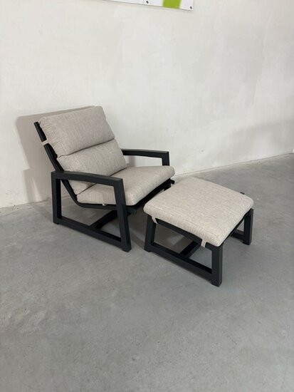 Hartman Gio Loungestoel + Voetenbank(speciale prijs krasjes)