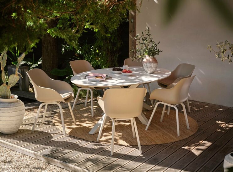 Hartman Xander Ovale Tuintafel &ndash; 220x120 cm - Wit (showmodel)
