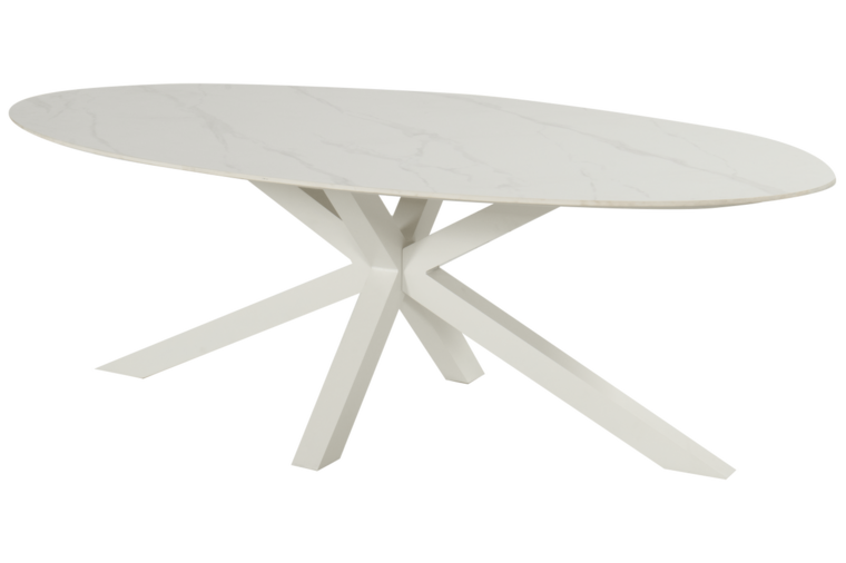 Hartman Xander Ovale Tuintafel &ndash; 220x120 cm - Wit (showmodel)