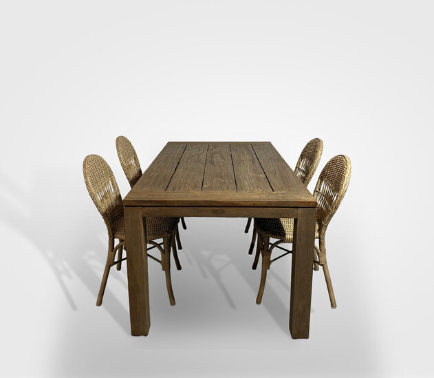 Timbra Parijs/Bairo 180 cm 5-delige dining tuinset