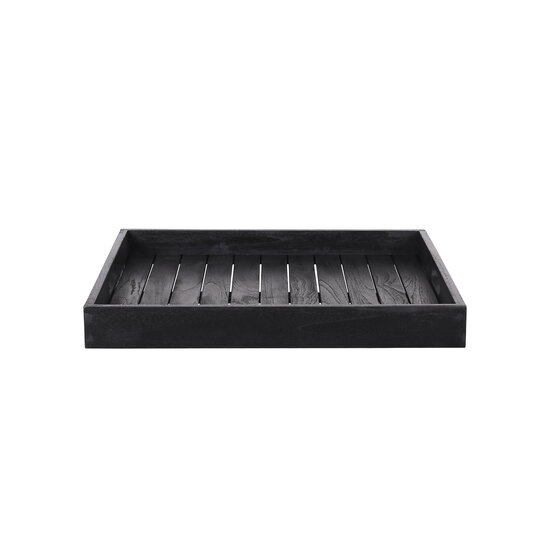 Teak Dienblad Sanne &ndash; Zwart Teak &ndash; 50 x 50 cm
