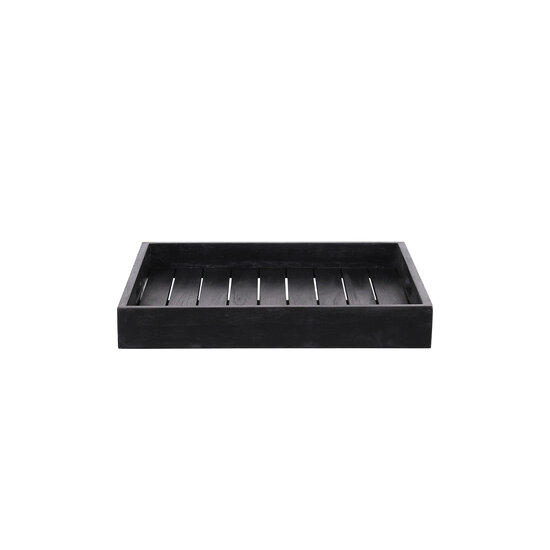 Teak dienblad Sanne &ndash; Zwart teak &ndash; 60 x 60 cm