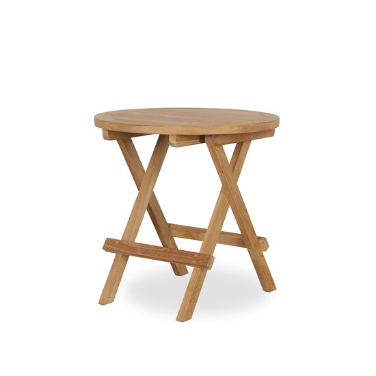 Inklapbare Bijzettafel – Teak – Ø50 cm 50 H