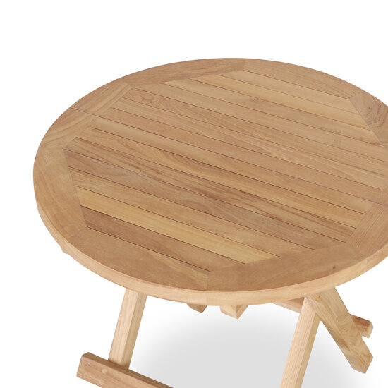 Inklapbare Bijzettafel – Teak – Ø50 cm 50 H
