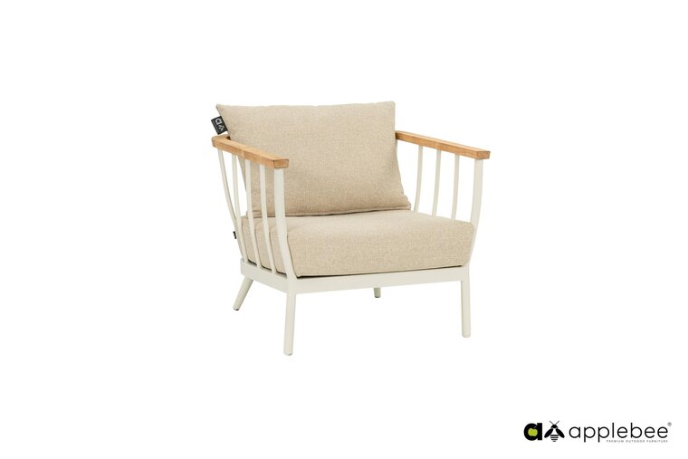Apple Bee Condor lounge tuinstoel - Oyster - (incl. Bee Wett cushion Cotton Flower)