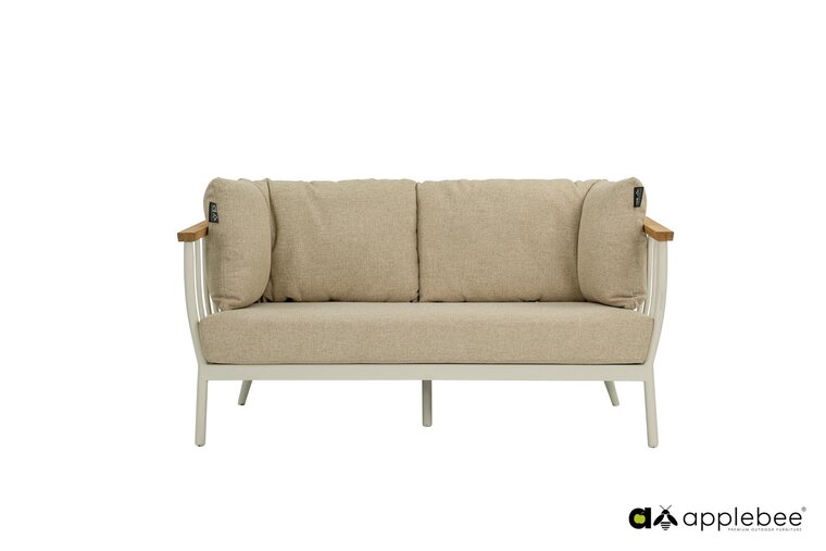 Apple Bee Condor lounge tuinbank 2-zits 150 cm - Oyster - (incl. Bee Wett cushion Cotton Flower)