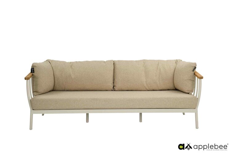 Apple Bee Condor lounge tuinbank 3-zits 217 cm - Oyster - (incl. Bee Wett cushion Cotton Flower)