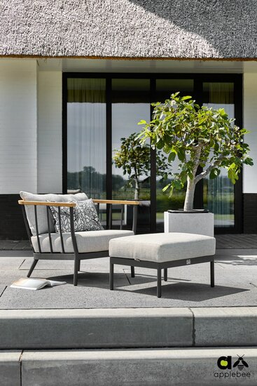 Apple Bee Condor lounge tuinstoel - Black - (incl. Bee Wett cushion Natural Oak)