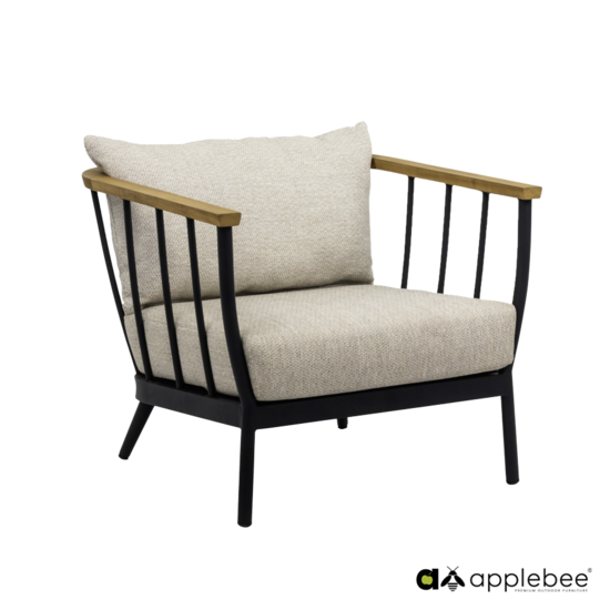 Apple Bee Condor lounge tuinstoel - Black - (incl. Bee Wett cushion Natural Oak)