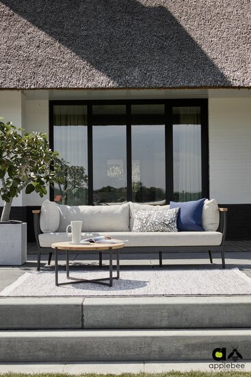 Apple Bee Condor lounge tuinbank 217 cm - Black - (incl. Bee Wett cushion Natural Oak)