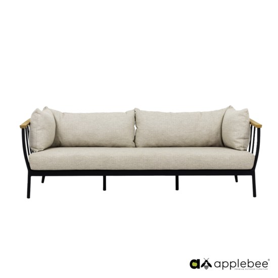 Apple Bee Condor lounge tuinbank 217 cm - Black - (incl. Bee Wett cushion Natural Oak)