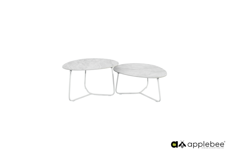 Apple Bee Pine Key lounge tafels (set van 2)  - Oyster - HPMS stone Cream