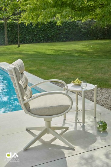 Apple Bee Camp Bay dining tuinstoel - Oyster - (incl. Bee Wett cushion Cotton Flower)