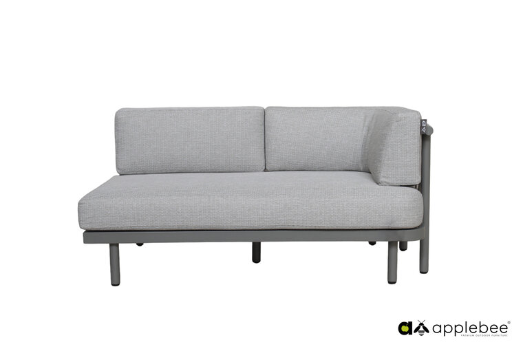 Apple Bee Maui loungemodule linkerarm - taupe - rope midgrey (incl. Bee Wett cushion Smoked Grey)