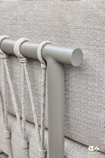 Apple Bee Maui loungemodule rechterarm - taupe - rope midgrey (incl. Bee Wett cushion Smoked Grey)