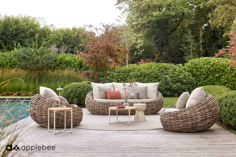 Apple Bee buitenkleed swirl &Oslash;300 cm - Taupe