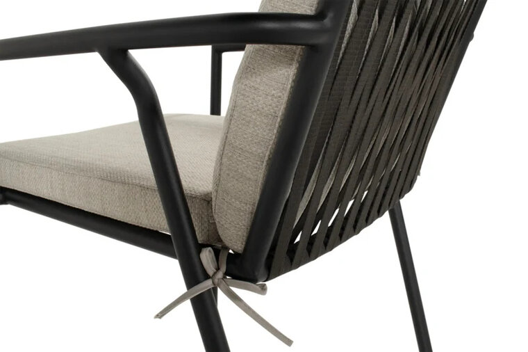 Hartman Shinzo dining tuinstoel - zwart (incl. kussen)