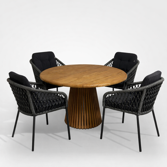 Hartman Hera/Lestari &Oslash;130cm 5-delig dining tuinset