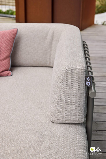Apple Bee Maui 5-delige loungeset - taupe - rope midgrey (incl. Bee Wett cushion Smoked Grey)