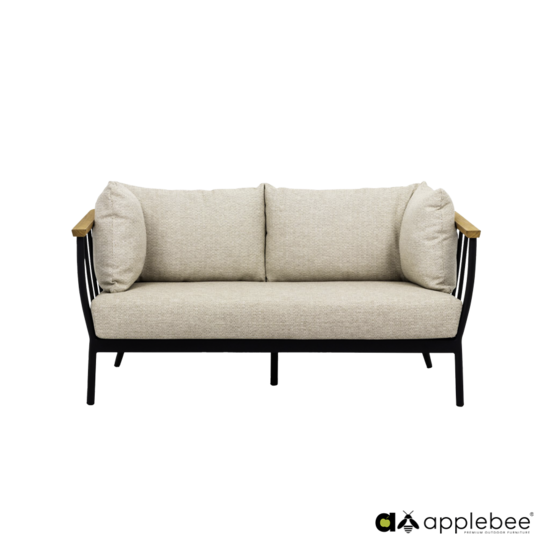 Apple Bee Condor 5-delige loungeset 150 cm - Black - incl. Bee Wett cushion natural Oak)