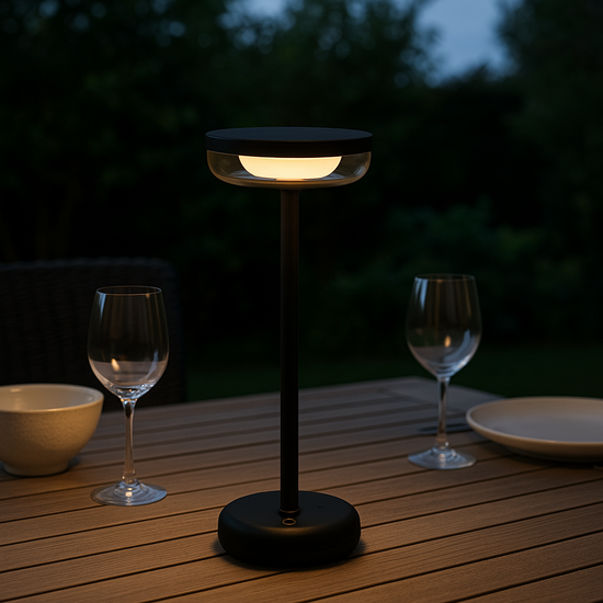 Zoluna Tafellamp Bobbie zwart - Oplaadbaar