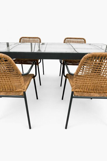 Sens-Line Lotte/Palermo 160 cm 5-delige dining tuinset