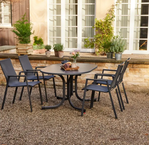 Siena Garden Paco klaptafel 140x90cm - antraciet