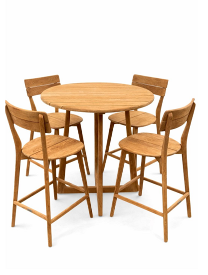 Reteak Marlou barset &Oslash;90 cm  5-delig