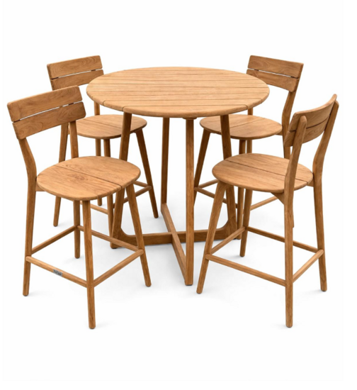 Reteak Marlou barset &Oslash;90 cm  5-delig