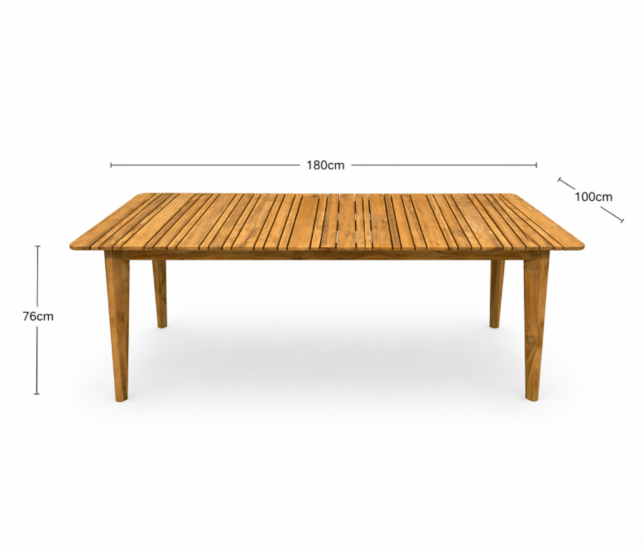 Reteak Solo dining tuintafel 180x100x76 cm