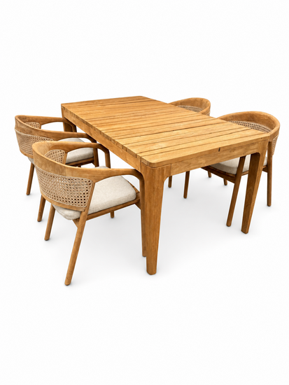Reteak Tom/Bandung 160cm 5-delige dining tuinset