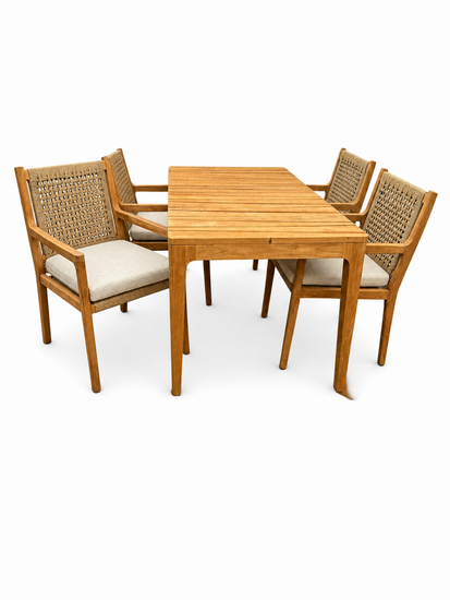 Reteak Johan/Bandung 160cm 5-delige dining tuinset 