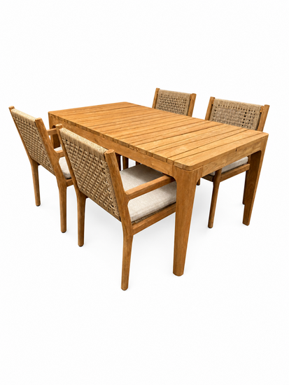 Reteak Johan/Bandung 160cm 5-delige dining tuinset 