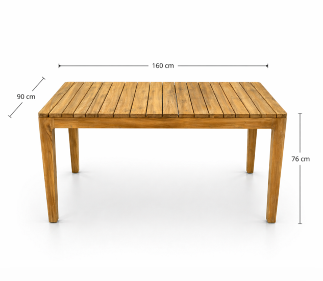 Sens-Line Ibiza/Bandung 160cm 5-delige dining tuinset
