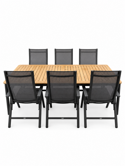 Siena Garden Tauro/Silencio 220 cm 7-delige dining tuinset