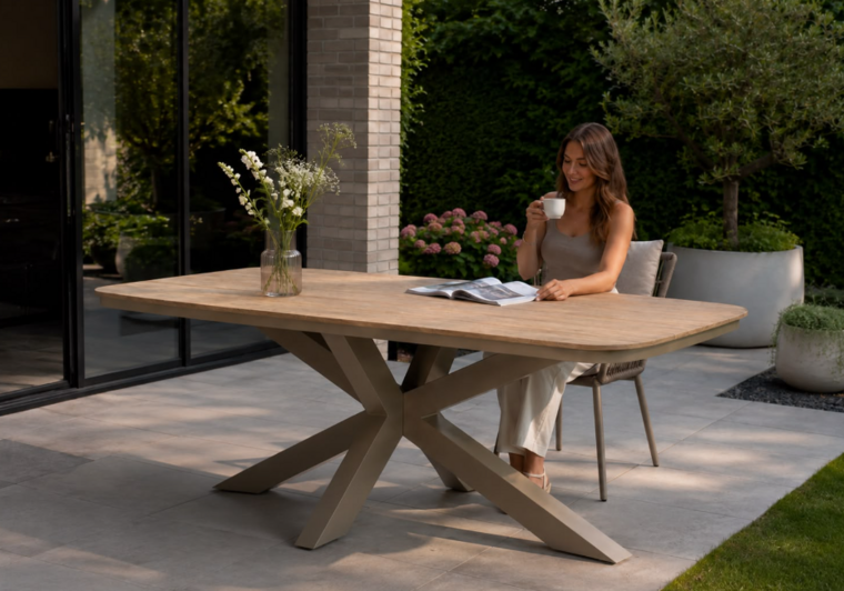 Sens-Line Bonita dining tuintafel 220x100cm - Taupe