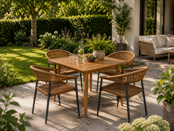 Reteak Solo dining tuintafel 100x100x76 cm