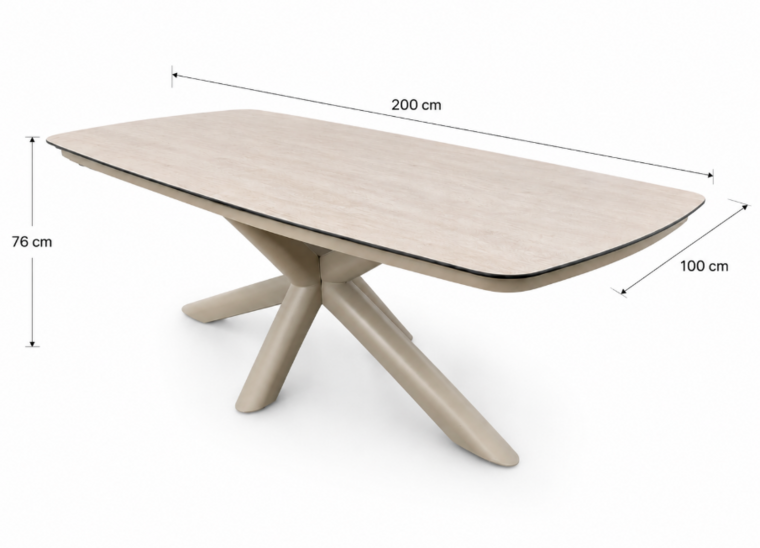 Sens-Line Valencia dining tuintafel 220x100cm - sand