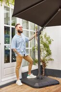 Hartman Shadowflex Zweefparasol 300CM Royal Grey Incl. kruisvoet excl. vulvoet SHOWMODEL
