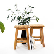 Teak Houten Mini Bank Carola &ndash; 30 x 30 x H 45 cm